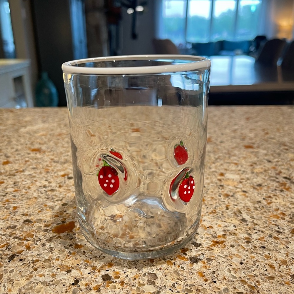 Anthropologie Strawberry Icon Juice Glass 🍓